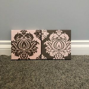 Pink and brown canvas photos